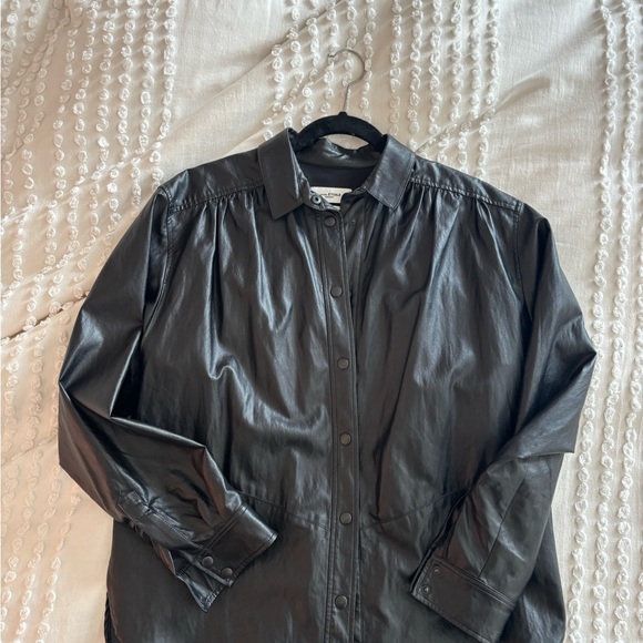 Isabel Marant ETOILE black candy faux-leather shirt - Picture 6 of 8